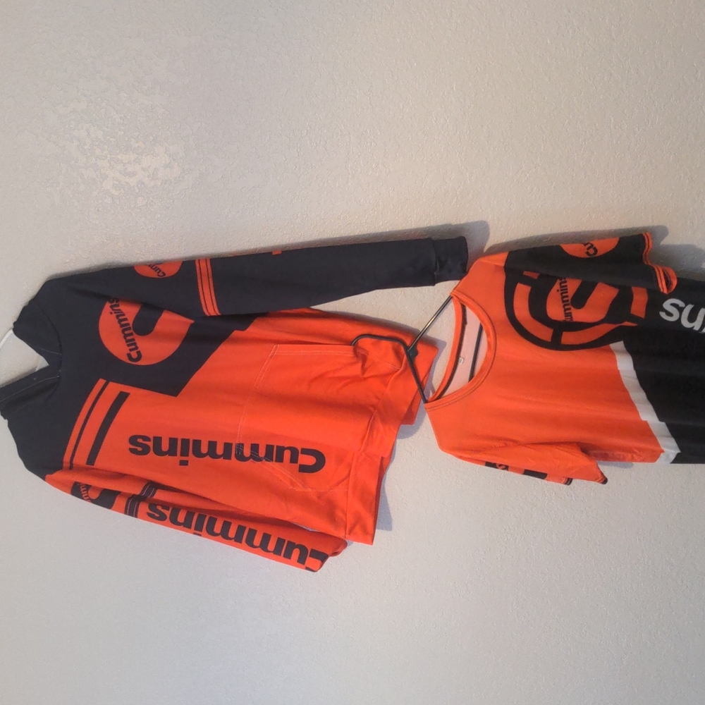 Cummins XXL shirt and hoodie sweatshirt used red-black